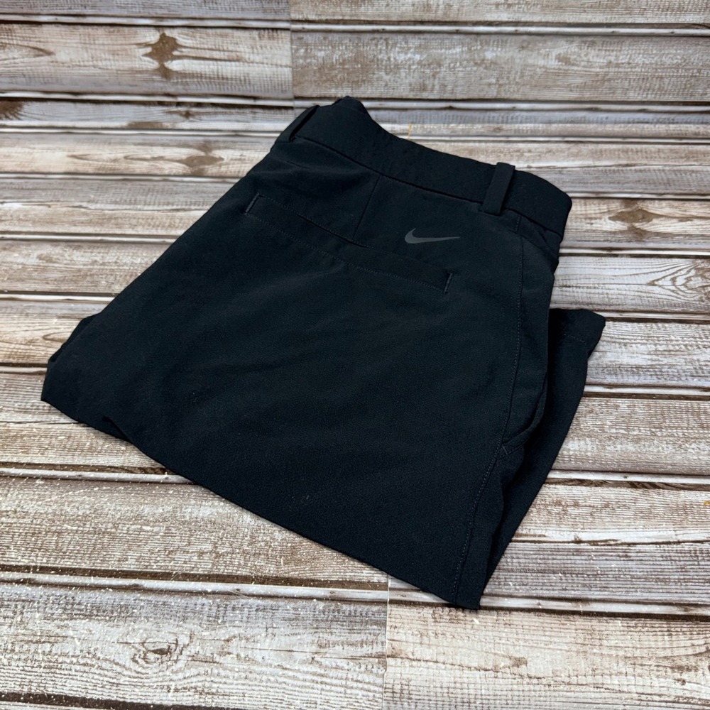 Nike Golf Shorts Mens 36 Black Dri-Fit Performance Flat Front Golfing Shorts